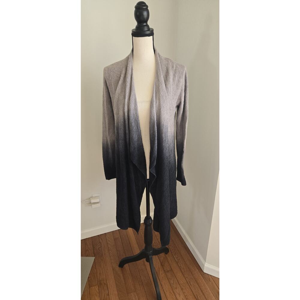 Barefoot Dreams Chic Lite Calypso Draped Open Front Cardigan in Pewter Midnight
